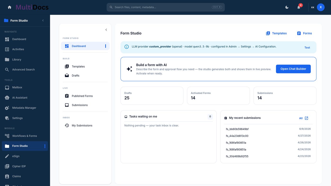 Form Studio — AI-built forms and workflows